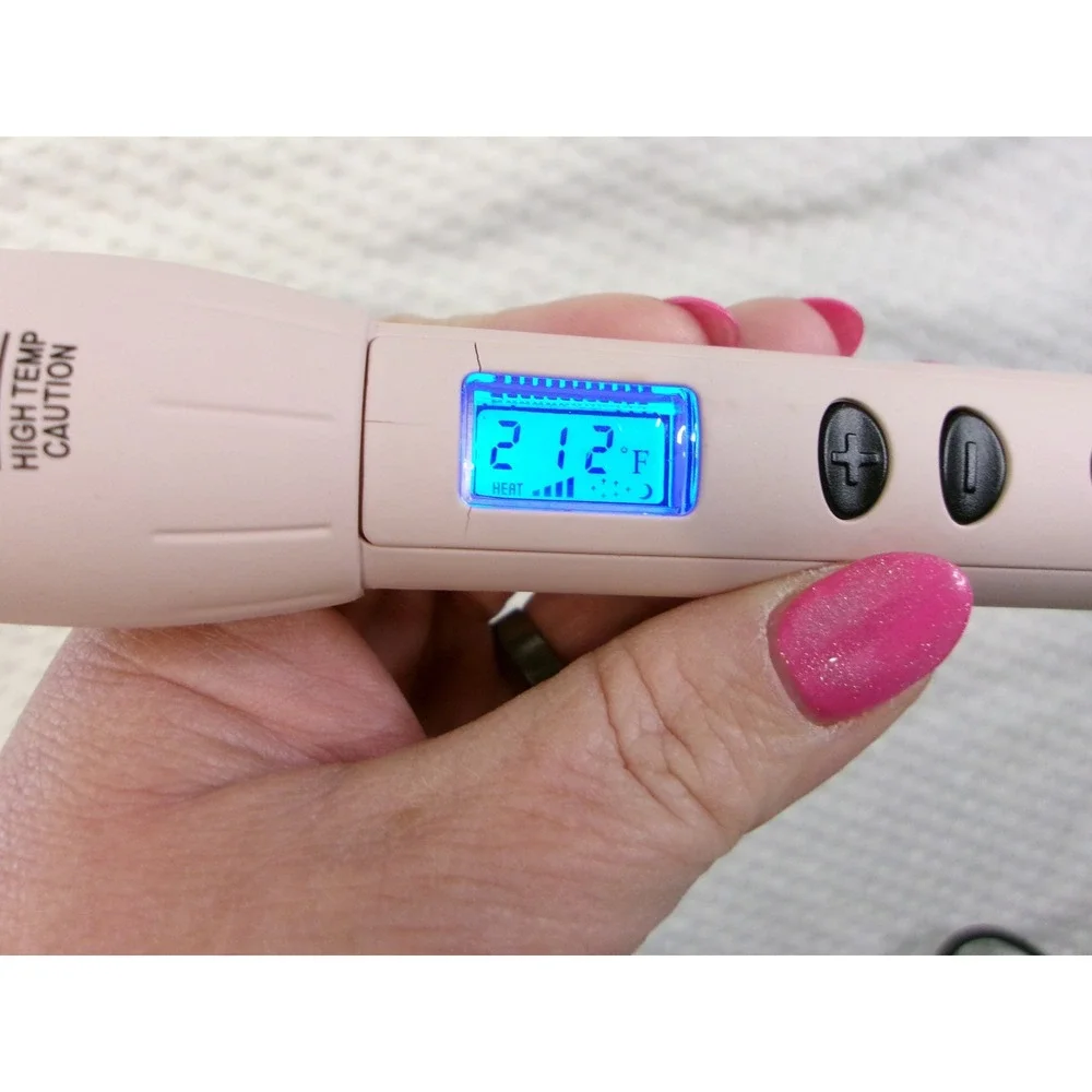 L'ange Ondulé Rose Gold Titanium Curling Wand 32mm Blush Pink‎ HT212